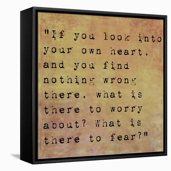 Inspirational Quote By Confucius On Earthy Background-nagib-Framed Stretched Canvas