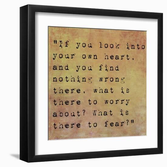 Inspirational Quote By Confucius On Earthy Background-nagib-Framed Art Print