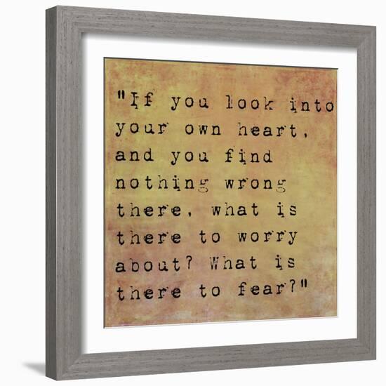 Inspirational Quote By Confucius On Earthy Background-nagib-Framed Art Print