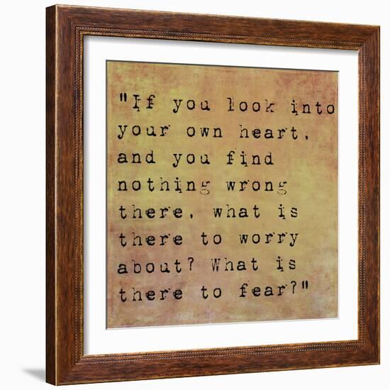 Inspirational Quote By Confucius On Earthy Background-nagib-Framed Art Print