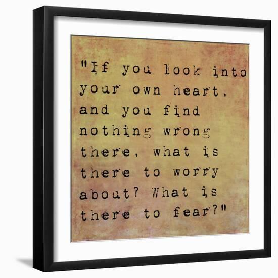 Inspirational Quote By Confucius On Earthy Background-nagib-Framed Art Print