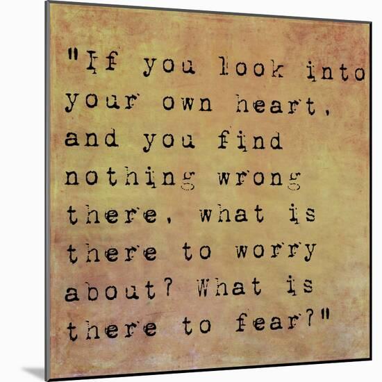 Inspirational Quote By Confucius On Earthy Background-nagib-Mounted Art Print