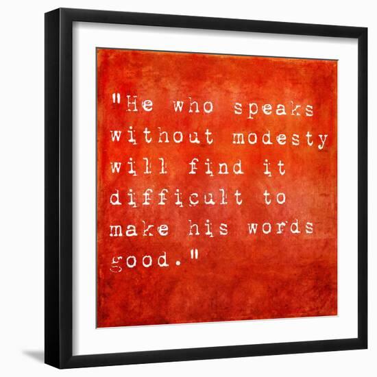 Inspirational Quote By Confucius On Earthy Background-nagib-Framed Art Print