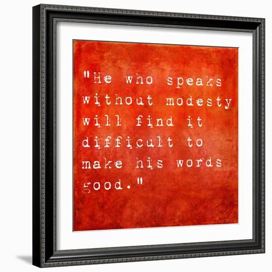 Inspirational Quote By Confucius On Earthy Background-nagib-Framed Art Print