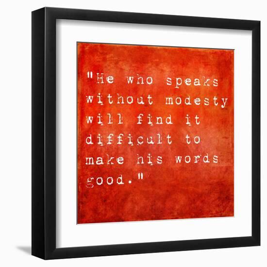 Inspirational Quote By Confucius On Earthy Background-nagib-Framed Art Print