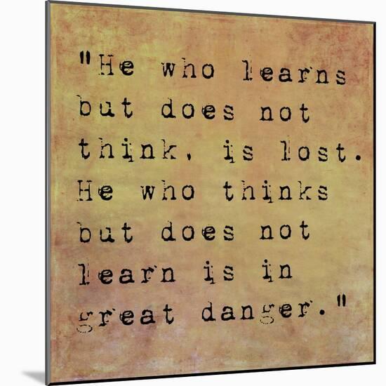 Inspirational Quote By Confucius On Earthy Background-nagib-Mounted Art Print