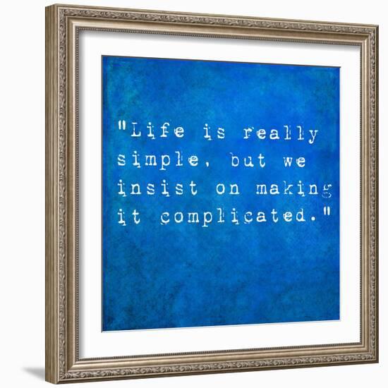 Inspirational Quote By Confucius On Earthy Background-nagib-Framed Art Print