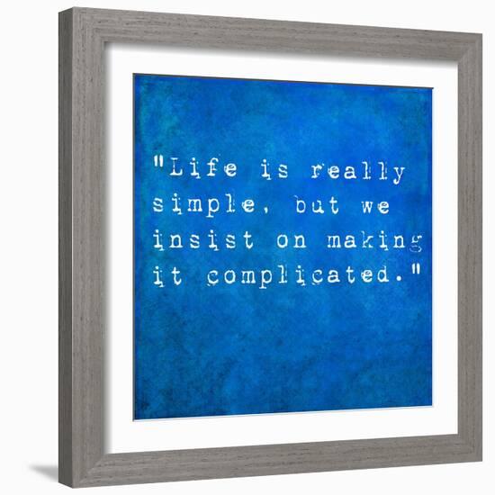 Inspirational Quote By Confucius On Earthy Background-nagib-Framed Art Print