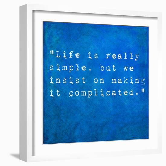 Inspirational Quote By Confucius On Earthy Background-nagib-Framed Art Print