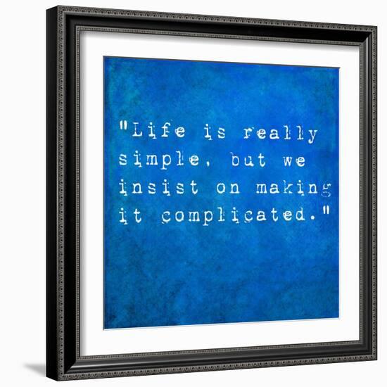 Inspirational Quote By Confucius On Earthy Background-nagib-Framed Art Print