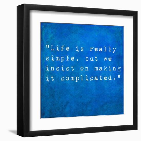 Inspirational Quote By Confucius On Earthy Background-nagib-Framed Art Print