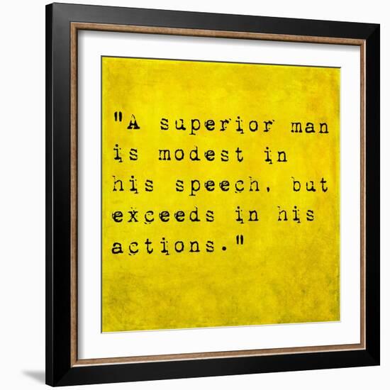 Inspirational Quote By Confucius On Earthy Background-nagib-Framed Art Print