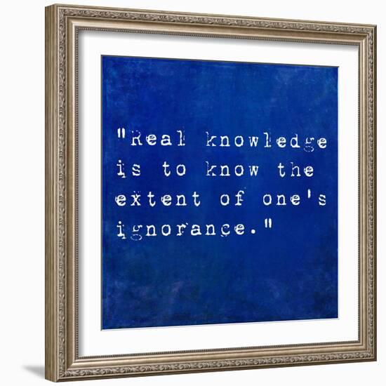 Inspirational Quote By Confucius On Earthy Background-nagib-Framed Art Print