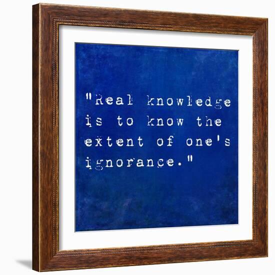 Inspirational Quote By Confucius On Earthy Background-nagib-Framed Art Print