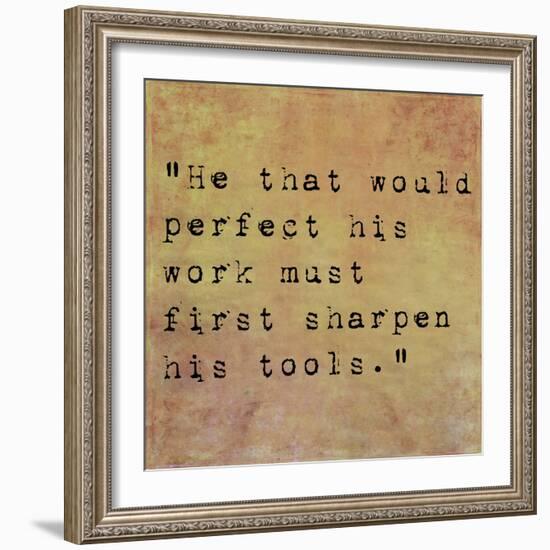 Inspirational Quote By Confucius On Earthy Background-nagib-Framed Art Print