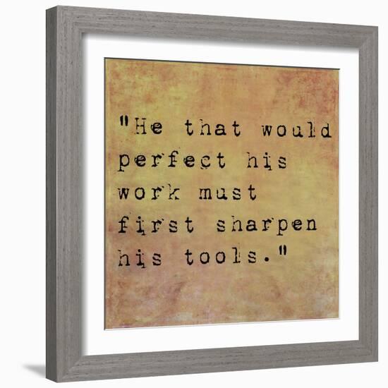 Inspirational Quote By Confucius On Earthy Background-nagib-Framed Art Print