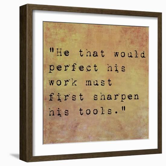 Inspirational Quote By Confucius On Earthy Background-nagib-Framed Art Print