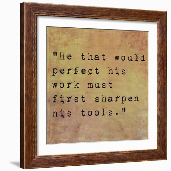 Inspirational Quote By Confucius On Earthy Background-nagib-Framed Art Print