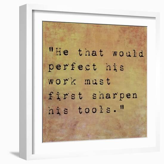 Inspirational Quote By Confucius On Earthy Background-nagib-Framed Art Print