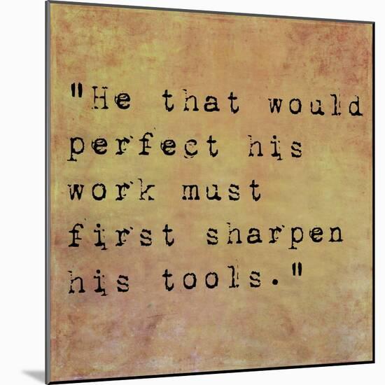 Inspirational Quote By Confucius On Earthy Background-nagib-Mounted Art Print