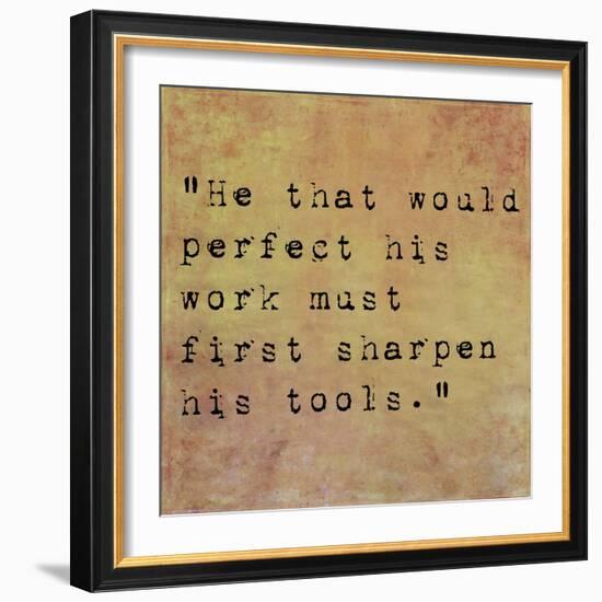 Inspirational Quote By Confucius On Earthy Background-nagib-Framed Art Print