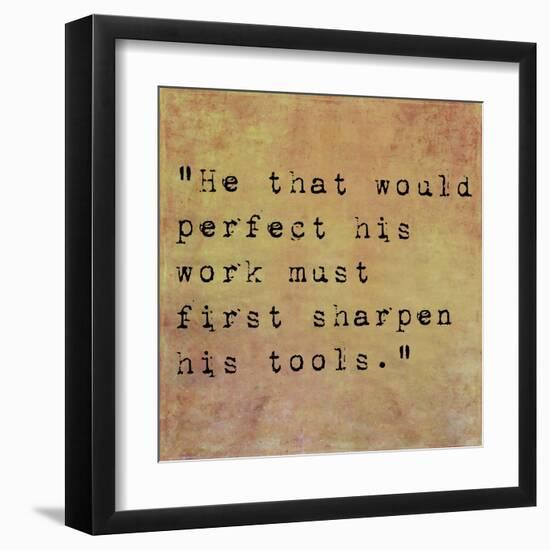 Inspirational Quote By Confucius On Earthy Background-nagib-Framed Art Print