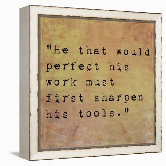 Inspirational Quote By Confucius On Earthy Background-nagib-Framed Stretched Canvas