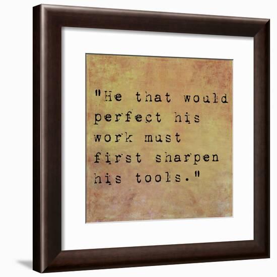 Inspirational Quote By Confucius On Earthy Background-nagib-Framed Premium Giclee Print