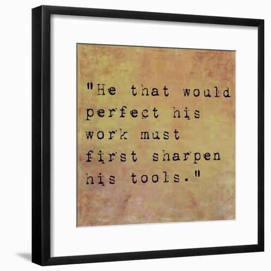 Inspirational Quote By Confucius On Earthy Background-nagib-Framed Premium Giclee Print