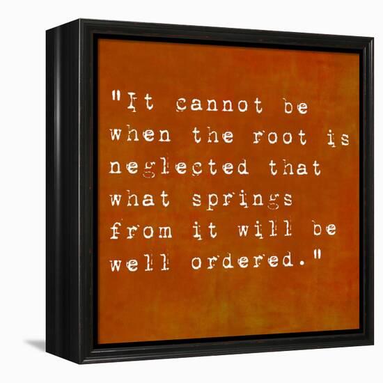 Inspirational Quote By Confucius On Earthy Background-nagib-Framed Stretched Canvas