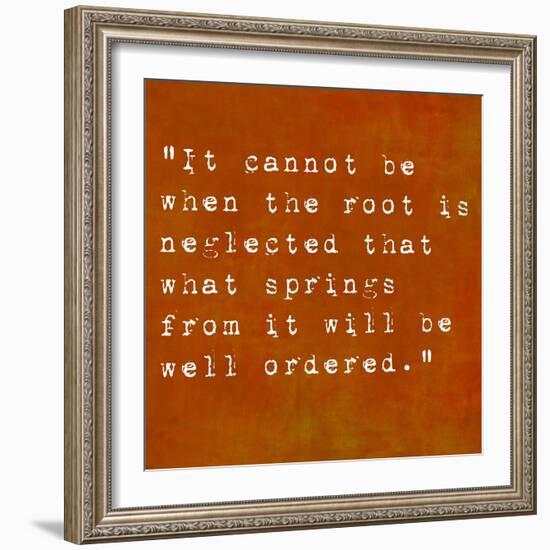 Inspirational Quote By Confucius On Earthy Background-nagib-Framed Art Print