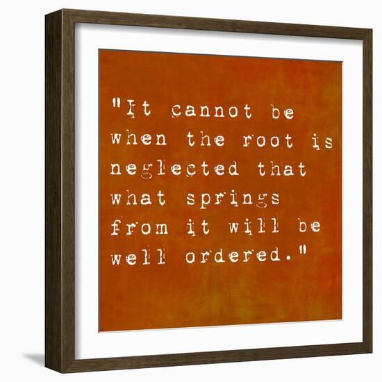 Inspirational Quote By Confucius On Earthy Background-nagib-Framed Art Print