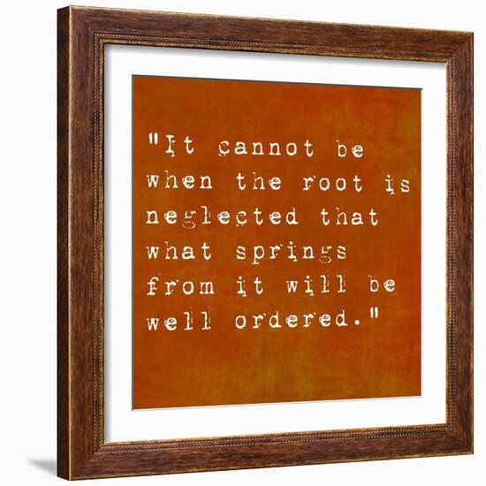 Inspirational Quote By Confucius On Earthy Background-nagib-Framed Art Print