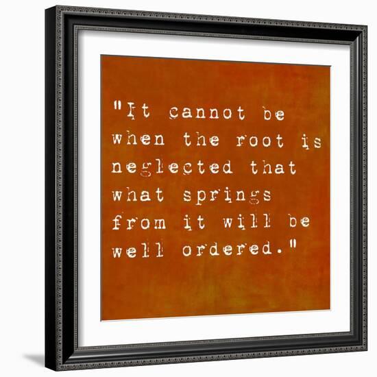 Inspirational Quote By Confucius On Earthy Background-nagib-Framed Art Print