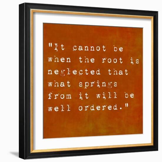 Inspirational Quote By Confucius On Earthy Background-nagib-Framed Art Print