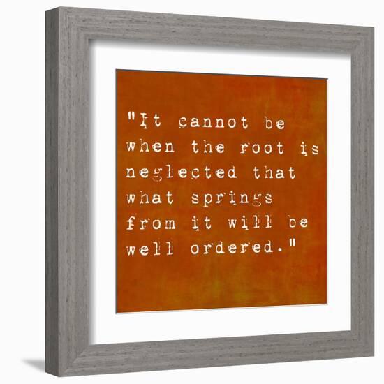 Inspirational Quote By Confucius On Earthy Background-nagib-Framed Art Print