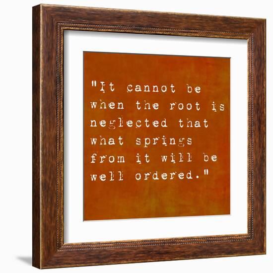 Inspirational Quote By Confucius On Earthy Background-nagib-Framed Art Print