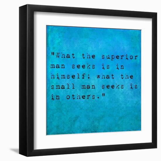 Inspirational Quote By Confucius On Earthy Background-nagib-Framed Art Print