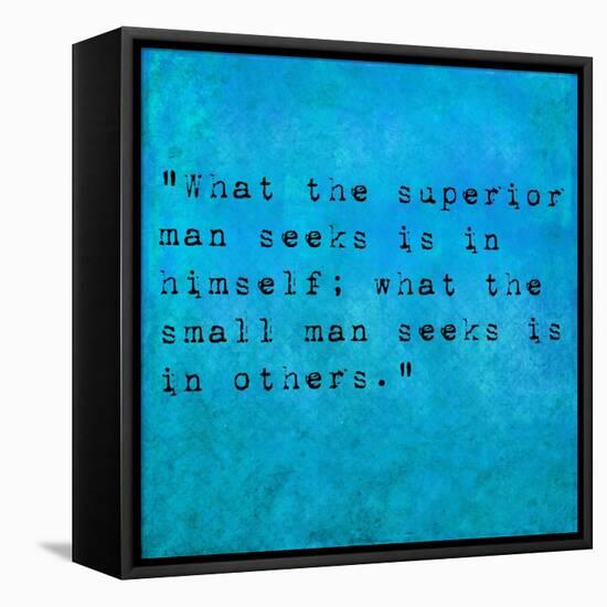 Inspirational Quote By Confucius On Earthy Background-nagib-Framed Stretched Canvas