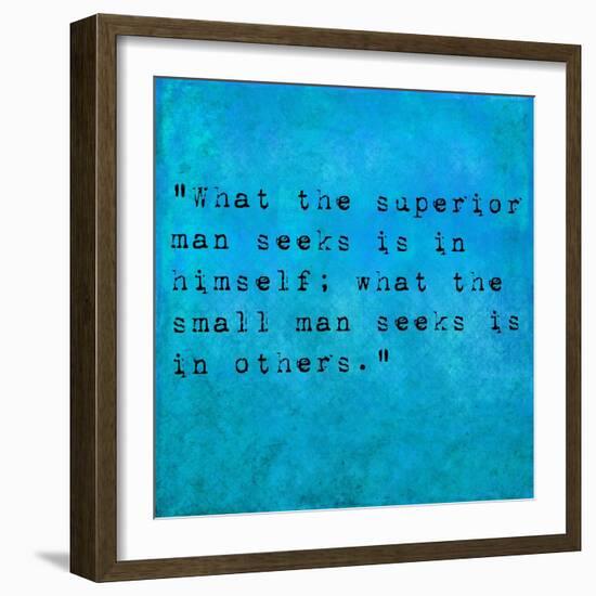 Inspirational Quote By Confucius On Earthy Background-nagib-Framed Art Print