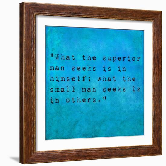 Inspirational Quote By Confucius On Earthy Background-nagib-Framed Art Print