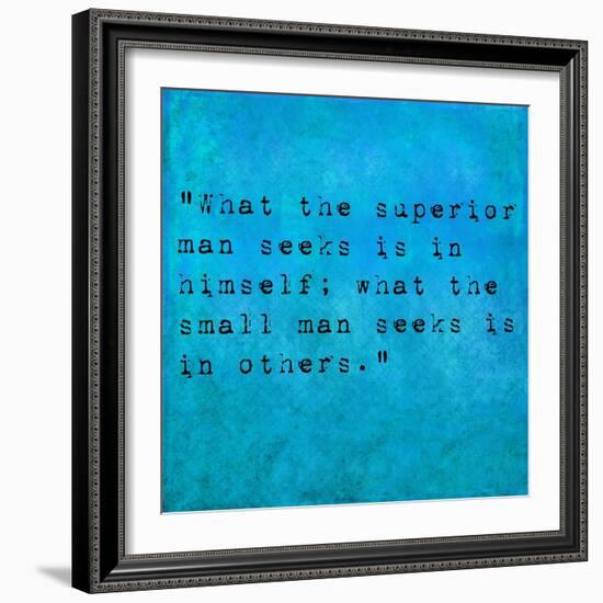 Inspirational Quote By Confucius On Earthy Background-nagib-Framed Art Print