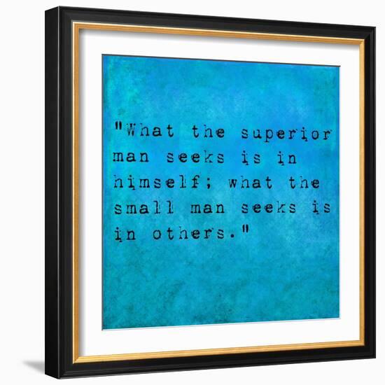 Inspirational Quote By Confucius On Earthy Background-nagib-Framed Art Print