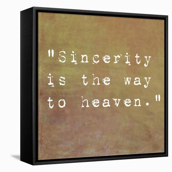 Inspirational Quote By Confucius On Earthy Background-nagib-Framed Stretched Canvas