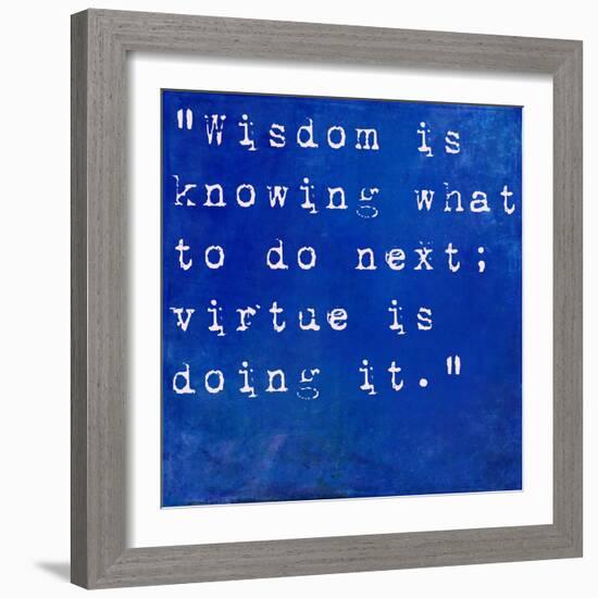 Inspirational Quote By David Star Jordan On Earthy Blue Background-nagib-Framed Art Print