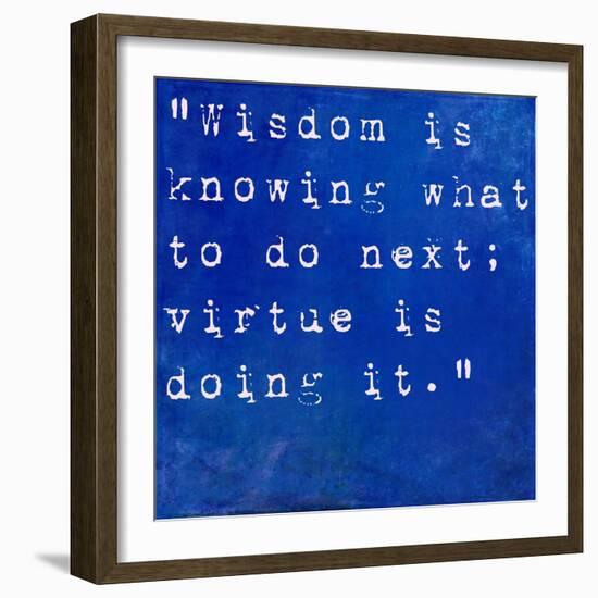 Inspirational Quote By David Star Jordan On Earthy Blue Background-nagib-Framed Art Print