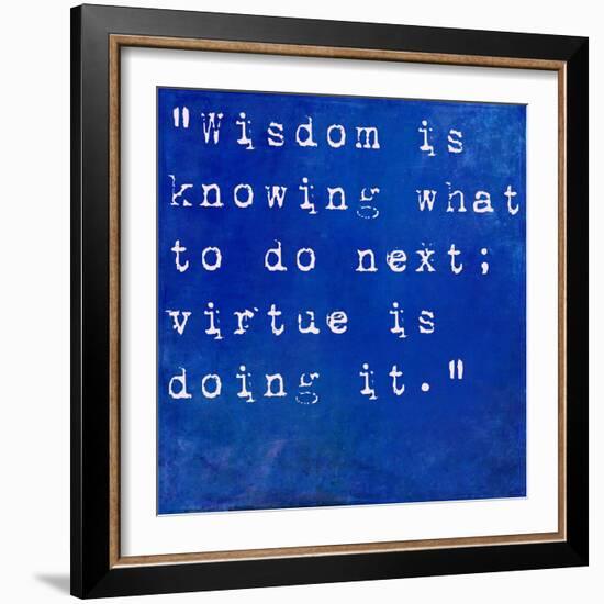 Inspirational Quote By David Star Jordan On Earthy Blue Background-nagib-Framed Art Print