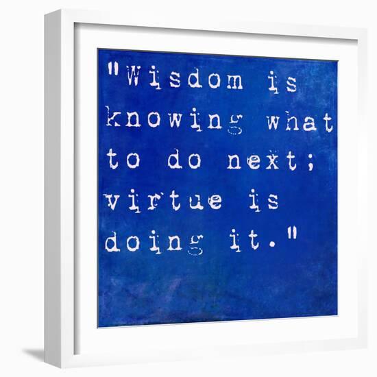 Inspirational Quote By David Star Jordan On Earthy Blue Background-nagib-Framed Art Print