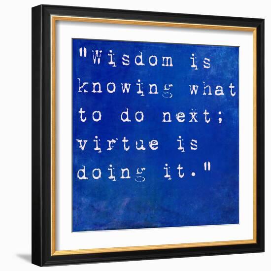 Inspirational Quote By David Star Jordan On Earthy Blue Background-nagib-Framed Art Print