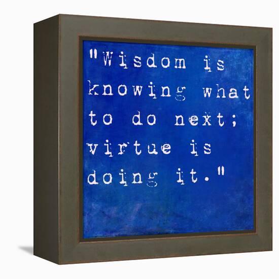 Inspirational Quote By David Star Jordan On Earthy Blue Background-nagib-Framed Stretched Canvas